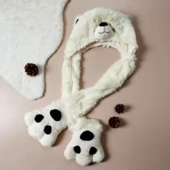 ECHARPE 3 EN 1 OURS BLANC