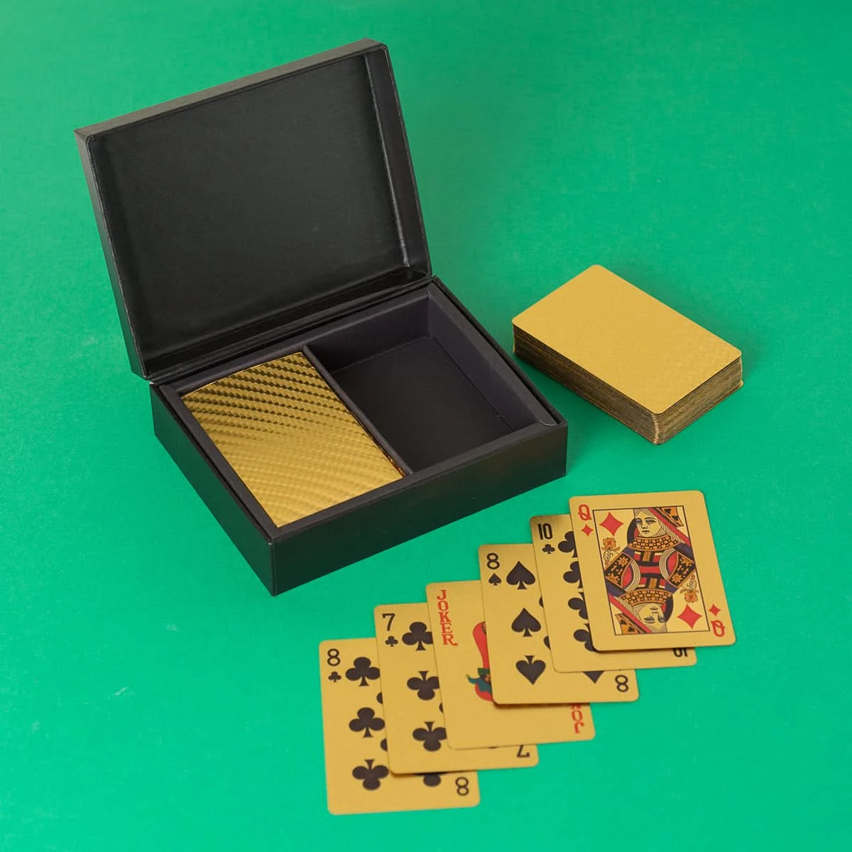 COFFRET DE 2 JEUX DE CARTES DOREES 5 COFFRET DE 2 JEUX DE CARTES DOREES – Image 3