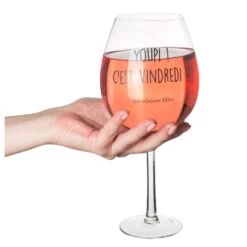 VERRE A VIN 75 CL YOUPI C EST VINDREDI -Ameublement De Maison 38 VF 028 verre a vin 2