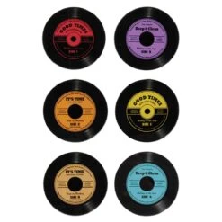 SET DE 6 DESSOUS DE VERRE VINYLES -Ameublement De Maison 39 2k 001 images 39 2k 001 1