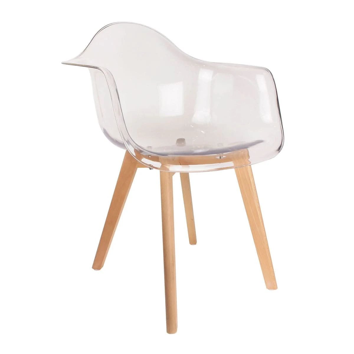 FAUTEUIL SCANDINAVE TRANSPARENT - Lot De 2 4 FAUTEUIL SCANDINAVE TRANSPARENT - Lot De 2 â Image 2