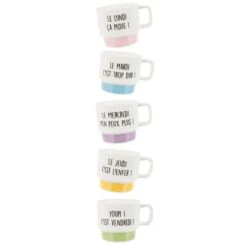 COFFRET DE 5 TASSES A CAFE SEMAINE -Ameublement De Maison 39 vf 050 images 39 vf 050 2