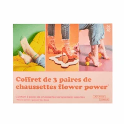 Coffret De 3 Paires De Chaussettes Flower Power -Ameublement De Maison 4