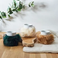 MUG FOURRURE AMOVIBLE CREME -Ameublement De Maison 40 2K 039 mug imitation fausse fourrure 1