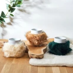 MUG FOURRURE AMOVIBLE CHATAIN -Ameublement De Maison 40 2K 040 mug imitation fausse fourrure 1