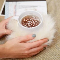 MUG FOURRURE AMOVIBLE CREME