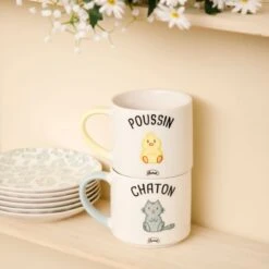 MUG DUO MAT POUSSIN CHATON -Ameublement De Maison 40 2x 012 images 40 2x 012 8