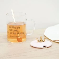 TASSE VERRE PELLE AVEC COUVERCLE ROSE COURONNE -Ameublement De Maison 40 vf 057 images 40 vf 057 9