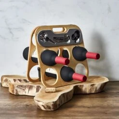 PORTE BOUTEILLE PLIANT ET SON COFFRET VIN