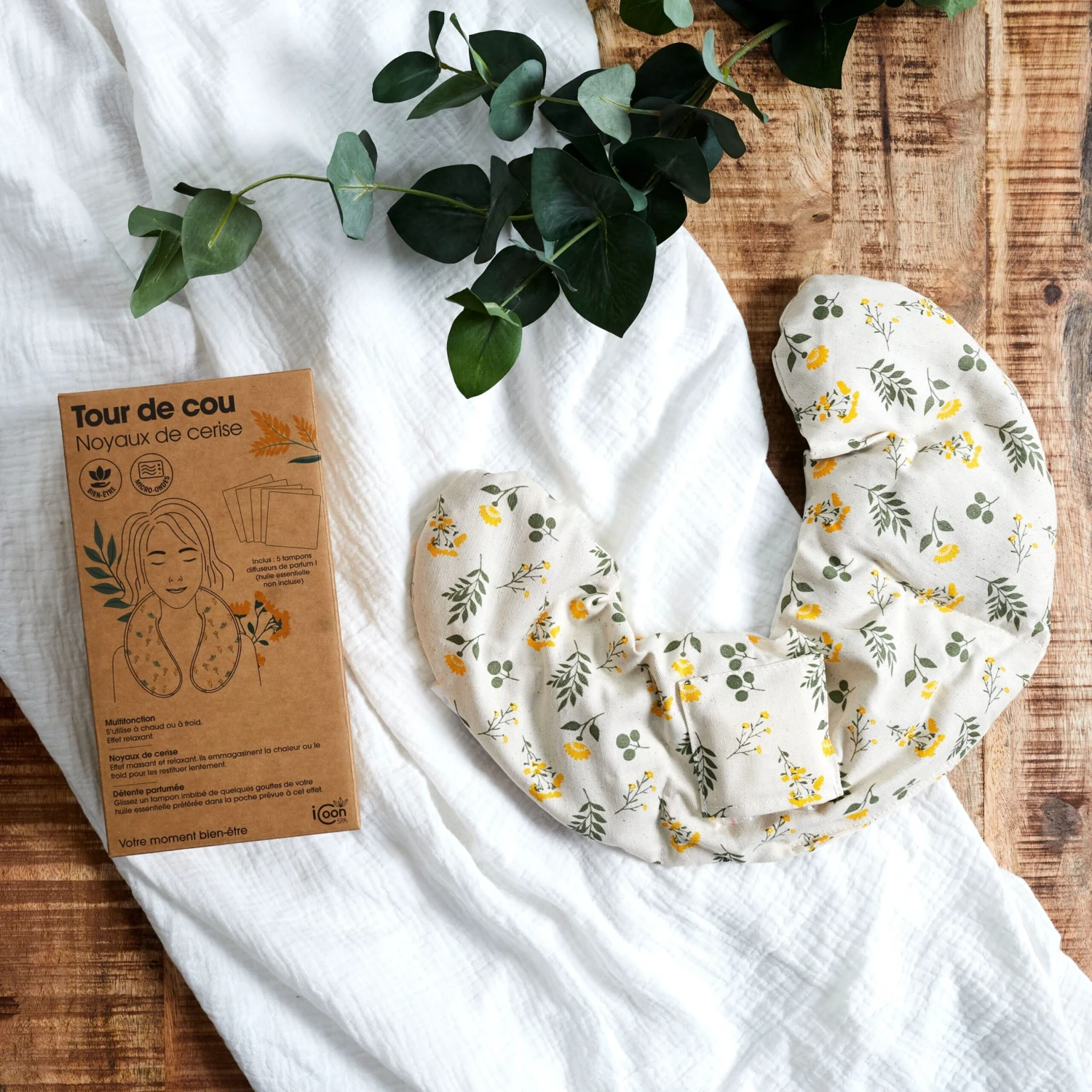 BOUILLOTTE TOUR DE COU NOYAUX DE CERISE 7 BOUILLOTTE TOUR DE COU NOYAUX DE CERISE – Image 5