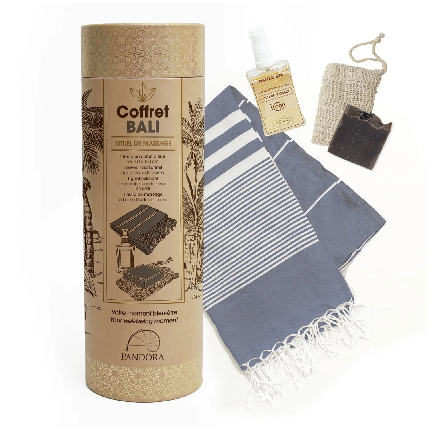 COFFRET FOUTA BALI INDIGO 6 COFFRET FOUTA BALI INDIGO – Image 4