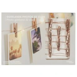 GUIRLANDE PHOTOS 32 CLIPS ROSEGOLD -Ameublement De Maison 42 2L 004 PACK01