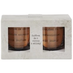 COFFRET DE 2 VERRES A WHISKY -Ameublement De Maison 42 VG 001 PACK01