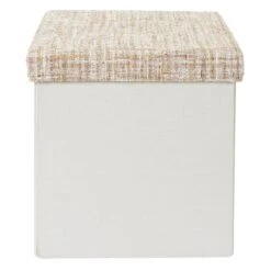 POUF PLIABLE TWEED BEIGE 11 POUF PLIABLE TWEED BEIGE -Ameublement De Maison 43 1H 020 pouf pliable tweed beige 1