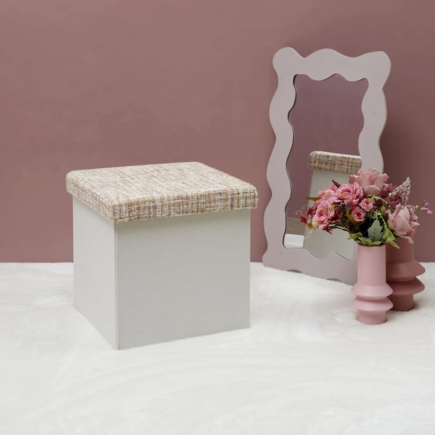 POUF PLIABLE TWEED BEIGE 4 POUF PLIABLE TWEED BEIGE – Image 2