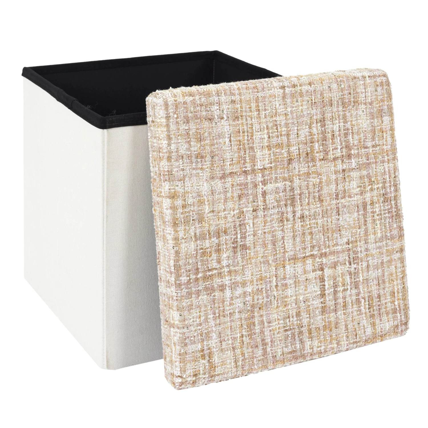 POUF PLIABLE TWEED BEIGE 5 POUF PLIABLE TWEED BEIGE – Image 3