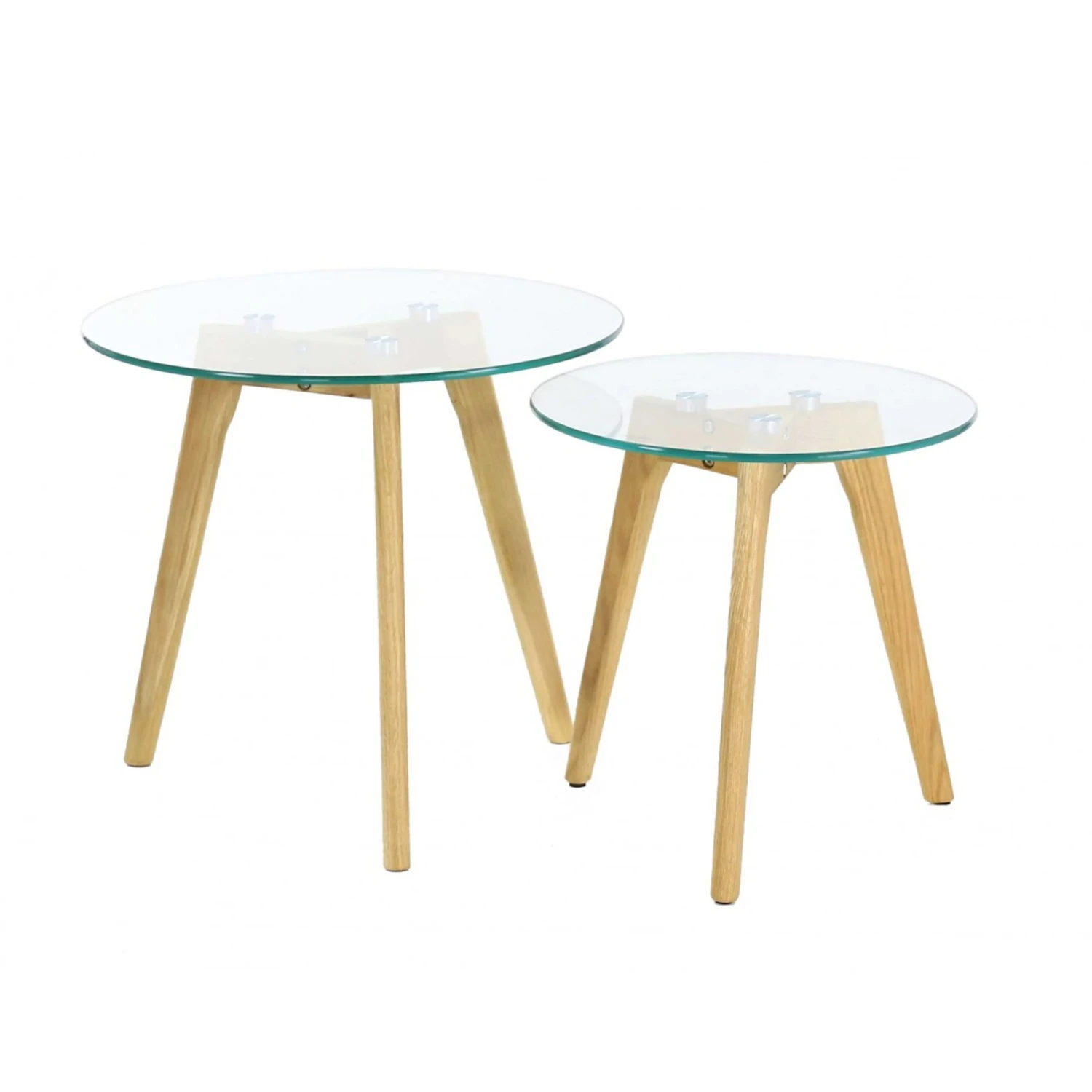 TABLE GIGOGNE EN VERRE TREMPE PLATEAU ROND X2 4 TABLE GIGOGNE EN VERRE TREMPE PLATEAU ROND X2 – Image 2