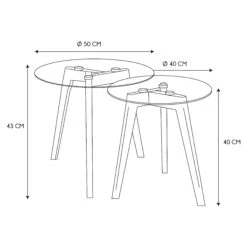 TABLE GIGOGNE EN VERRE TREMPE PLATEAU ROND X2 11 TABLE GIGOGNE EN VERRE TREMPE PLATEAU ROND X2 -Ameublement De Maison HD3207 TABLE GIGOGNE EN VERRE TREMPE PLATEAU ROND X2 3