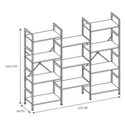 ETAGERE INDUS BOIS ET METAL -Ameublement De Maison HD5234 ETAGERE INDUS BOIS ET METAL 4