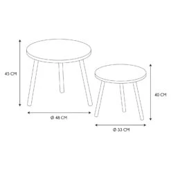 TABLE GIGOGNE BOIS RONDE X2 -Ameublement De Maison HD6148 TABLEGIGOGNEBOISRONDEX2 3