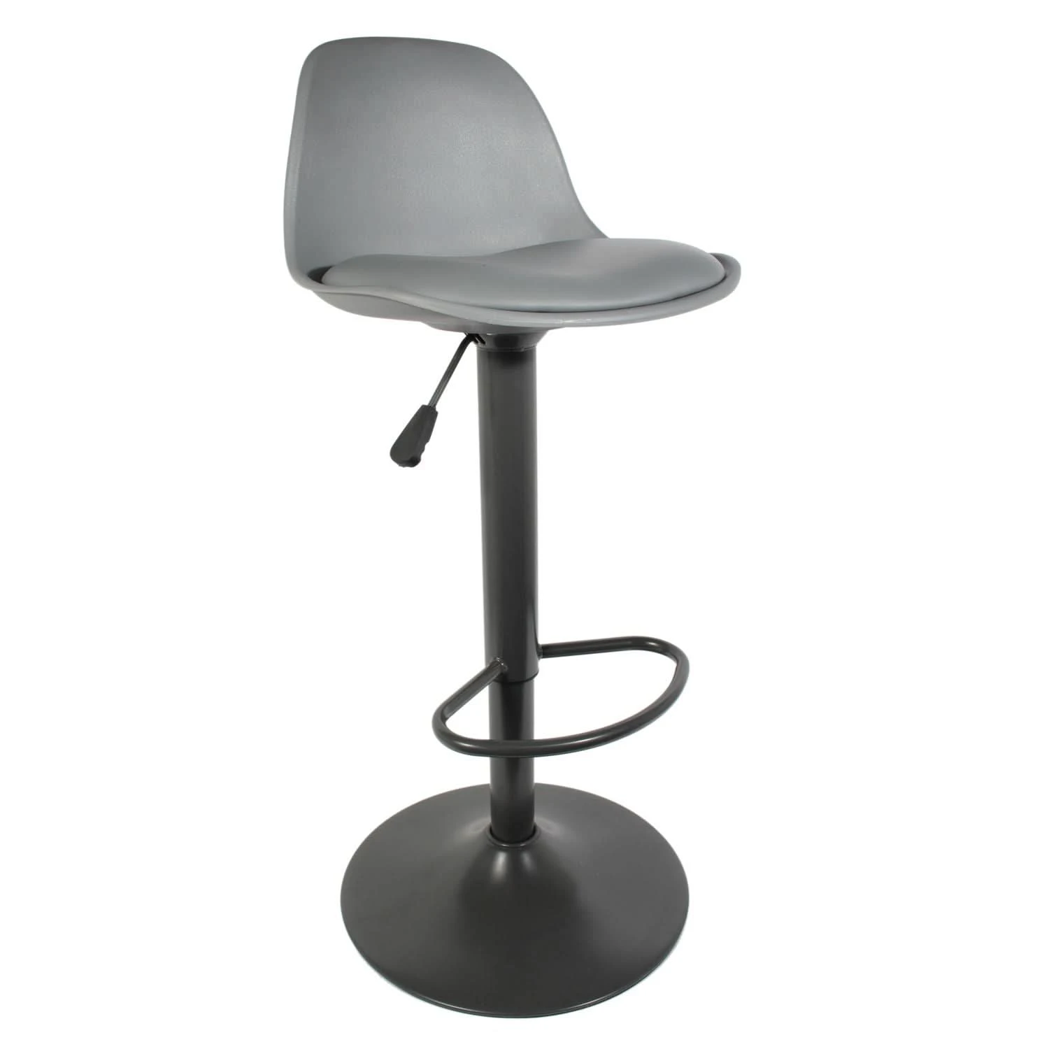TABOURET DE BAR ISAK GRIS - Lot De 2 4 TABOURET DE BAR ISAK GRIS - Lot De 2 – Image 2