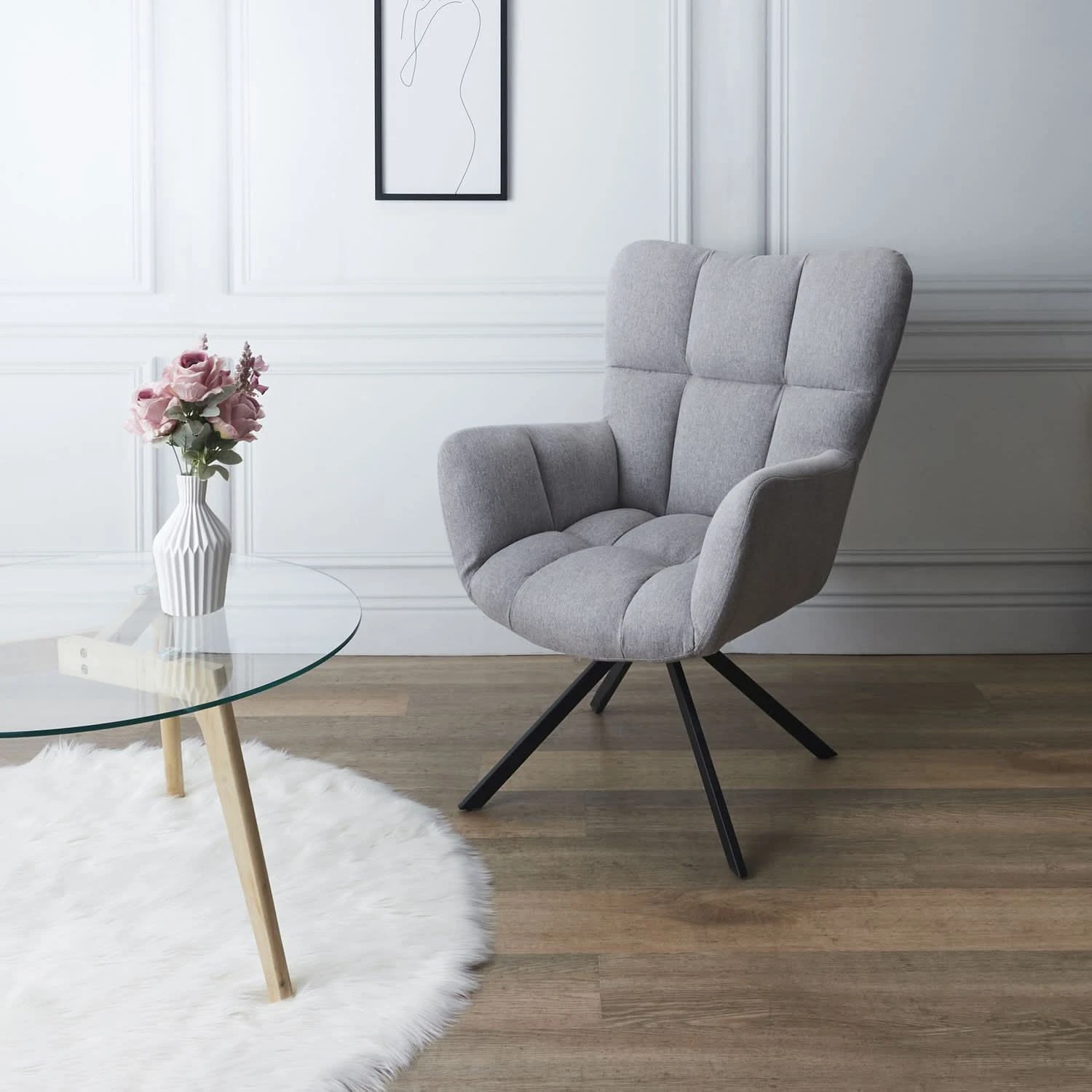 FAUTEUIL PIVOTANT WASHINGTON GRIS 11 FAUTEUIL PIVOTANT WASHINGTON GRIS – Image 9