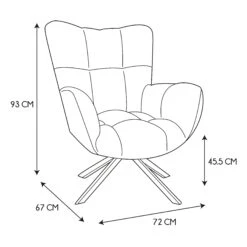 FAUTEUIL PIVOTANT WASHINGTON NOIR -Ameublement De Maison HD6593 FAUTEUIL PIVOTANT WASHINGTON NOIR 2