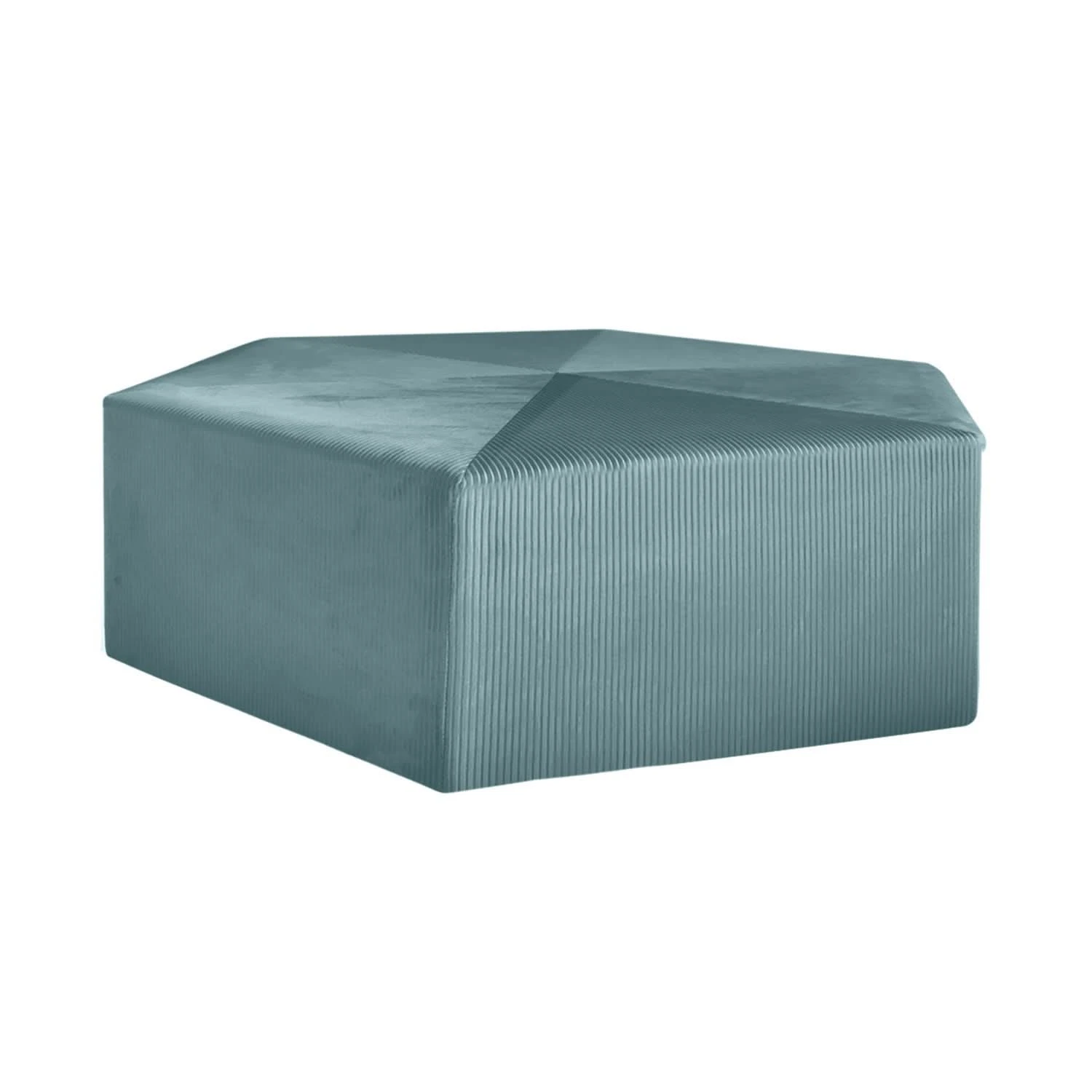 POUF VELOURS COTELE 75CM GIULIA BLEU CANARD 4 POUF VELOURS COTELE 75CM GIULIA BLEU CANARD – Image 2