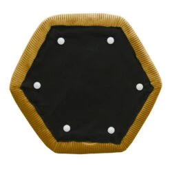 POUF VELOURS COTELE 35CM GIULIA JAUNE MOUTARDE -Ameublement De Maison HD6714 POUF VELOURS COTELE 35CM GIULIA JAUNE MOUTARDE 4