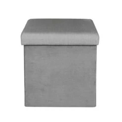 COFFRE POUF PLIABLE VELOURS COTELE GIULIA GRIS 11 COFFRE POUF PLIABLE VELOURS COTELE GIULIA GRIS -Ameublement De Maison HD6810 COFFRE POUF PLIABLE VELOURS COTELE GIULIA GRIS 5