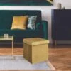 COFFRE POUF PLIABLE VELOURS COTELE GIULIA JAUNE 2 COFFRE POUF PLIABLE VELOURS COTELE GIULIA JAUNE -Ameublement De Maison HD6813 COFFRE POUF PLIABLE VELOURS COTELE GIULIA JAUNE