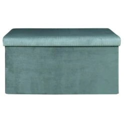 COFFRE BANC PLIABLE VELOURS COTELE GIULIA BLEU -Ameublement De Maison HD6815 COFFREBANCPLIABLEVELOURSCOTELEGIULIABLEU 1