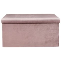 COFFRE BANC PLIABLE VELOURS COTELE GIULIA ROSE -Ameublement De Maison HD6816 COFFRE BANC PLIABLE VELOURS COTELE GIULIA ROSE 2