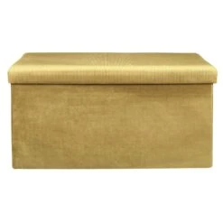 COFFRE BANC PLIABLE VELOURS COTELE GIULIA JAUNE -Ameublement De Maison HD6817 HD6817 COFFREBANCPLIABLEVELOURSCOTELEGIULIAJAUNE 1