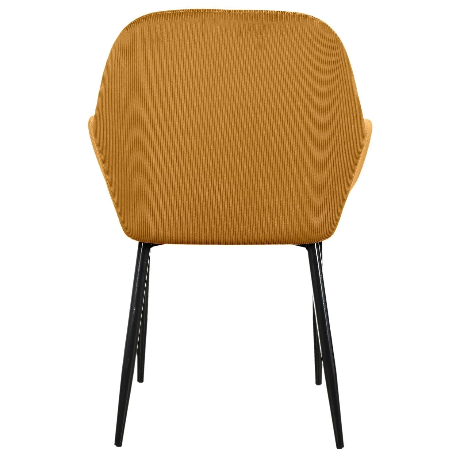 FAUTEUIL GIULIA JAUNE MOUTARDE VELOURS COTELE - Lot De 2 8 FAUTEUIL GIULIA JAUNE MOUTARDE VELOURS COTELE - Lot De 2 – Image 6