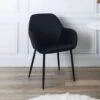 FAUTEUIL GIULIA NOIR VELOURS COTELE - Lot De 2 1 FAUTEUIL GIULIA NOIR VELOURS COTELE - Lot De 2 -Ameublement De Maison HD6830 FAUTEUIL GIULIA NOIR VELOURS COTELE