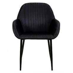 FAUTEUIL GIULIA NOIR VELOURS COTELE - Lot De 2 -Ameublement De Maison HD6830 FAUTEUILGIULIANOIRVELOURSCOTELE 2