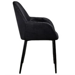 FAUTEUIL GIULIA NOIR VELOURS COTELE - Lot De 2 -Ameublement De Maison HD6830 FAUTEUILGIULIANOIRVELOURSCOTELE 3