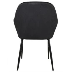 FAUTEUIL GIULIA NOIR VELOURS COTELE - Lot De 2 -Ameublement De Maison HD6830 FAUTEUILGIULIANOIRVELOURSCOTELE 4