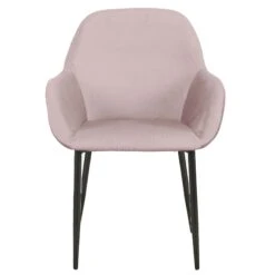 FAUTEUIL GIULIA ROSE VELOURS COTELE - Lot De 2 -Ameublement De Maison HD6831 FAUTEUIL GIULIA ROSE VELOURS COTELE 1
