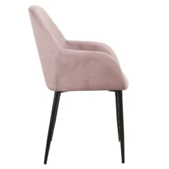 FAUTEUIL GIULIA ROSE VELOURS COTELE - Lot De 2 -Ameublement De Maison HD6831 FAUTEUIL GIULIA ROSE VELOURS COTELE 2