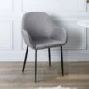 FAUTEUIL GIULIA GRIS FONCE VELOURS COTELE - Lot De 2