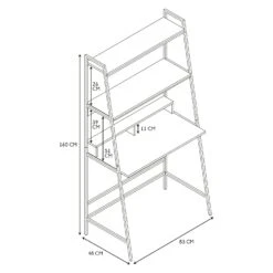 BUREAU ETAGERE ZACK BLANC -Ameublement De Maison HD7112 BUREAU ETAGERE ZACK BLANC 4