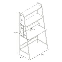 BUREAU ETAGERE ZACK NOIR -Ameublement De Maison HD7113 BUREAU ETAGERE ZACK NOIR 4