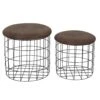 POUF GIGOGNE PU MARRON X2 -Ameublement De Maison HD7135 POUF GIGOGNE PU MARRON X2 3