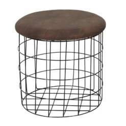 POUF GIGOGNE PU MARRON X2 -Ameublement De Maison HD7135 POUF GIGOGNE PU MARRON X2 4