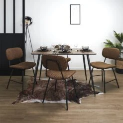 CHAISE TAYLOR MARRON - Lot De 2 -Ameublement De Maison HD7277 CHAISE TAYLOR MARRON