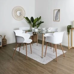 FAUTEUIL LORENS BLANC - Lot De 2 -Ameublement De Maison HD7298 FAUTEUIL LORENS BLANC