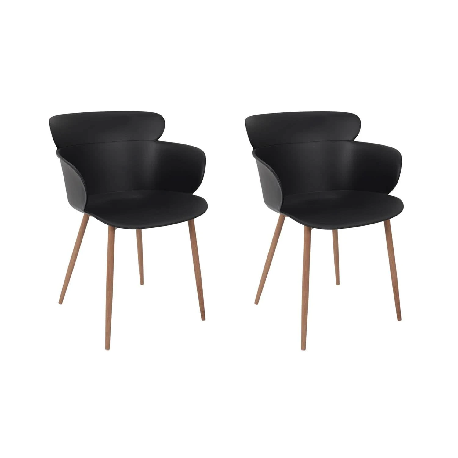 FAUTEUIL LORENS NOIR - Lot De 2 4 FAUTEUIL LORENS NOIR - Lot De 2 – Image 2