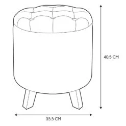 COFFRE POUF ROND ELEONOR GRIS -Ameublement De Maison HD7316 COFFRE POUF ROND ELEONOR GRIS 1